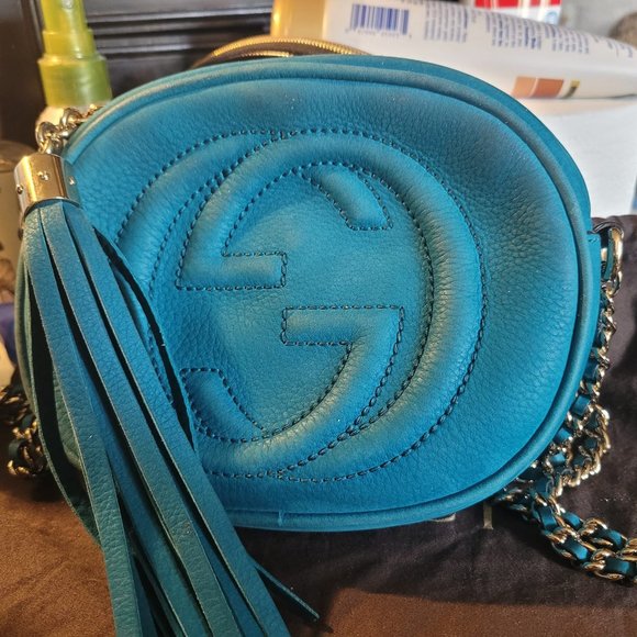 Gucci Turquoise Suède Mini Soho Disco - Picture 2 of 9